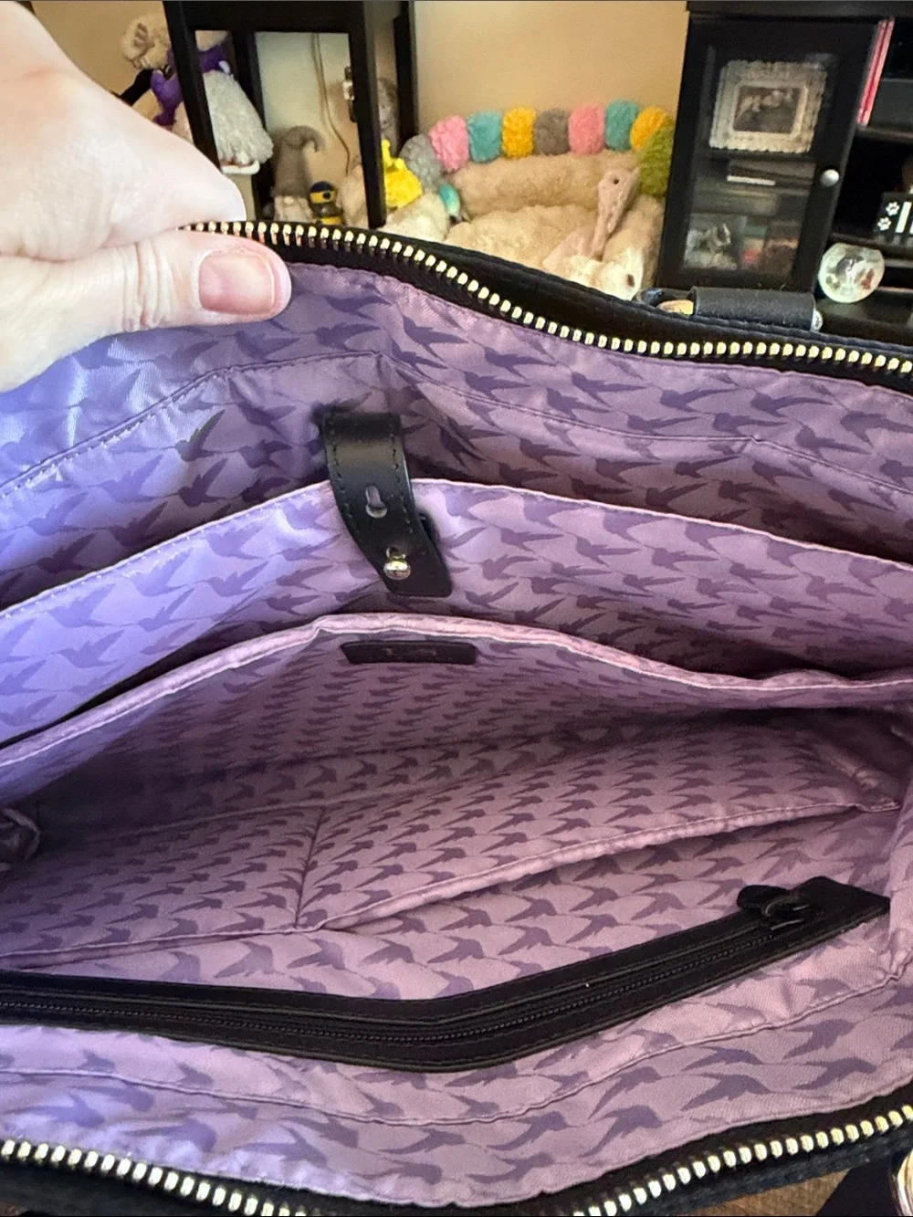 Lo & Sons Black Laptop Tote with Gold Hardware